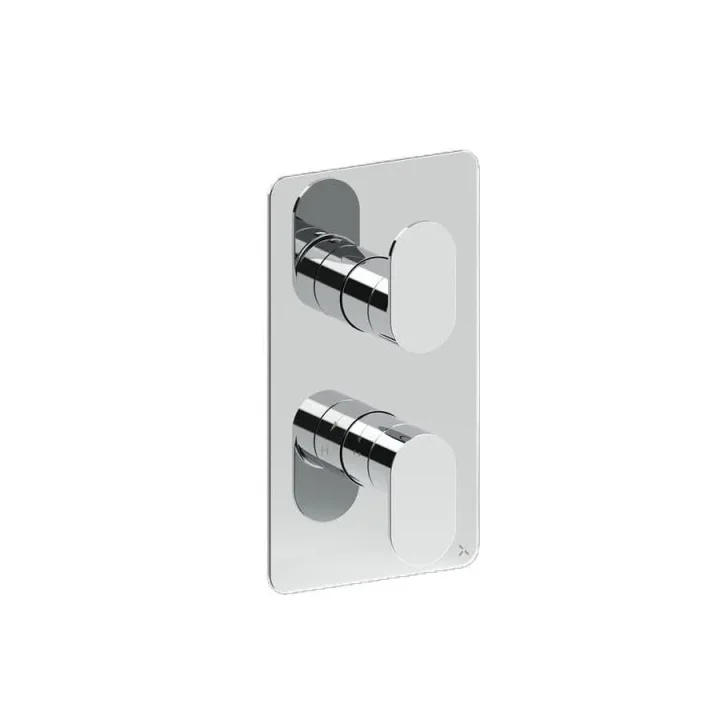 Crosswater Drift 1 Outlet 2 Handle Valve & Trimset Chrome detail view - Image 2