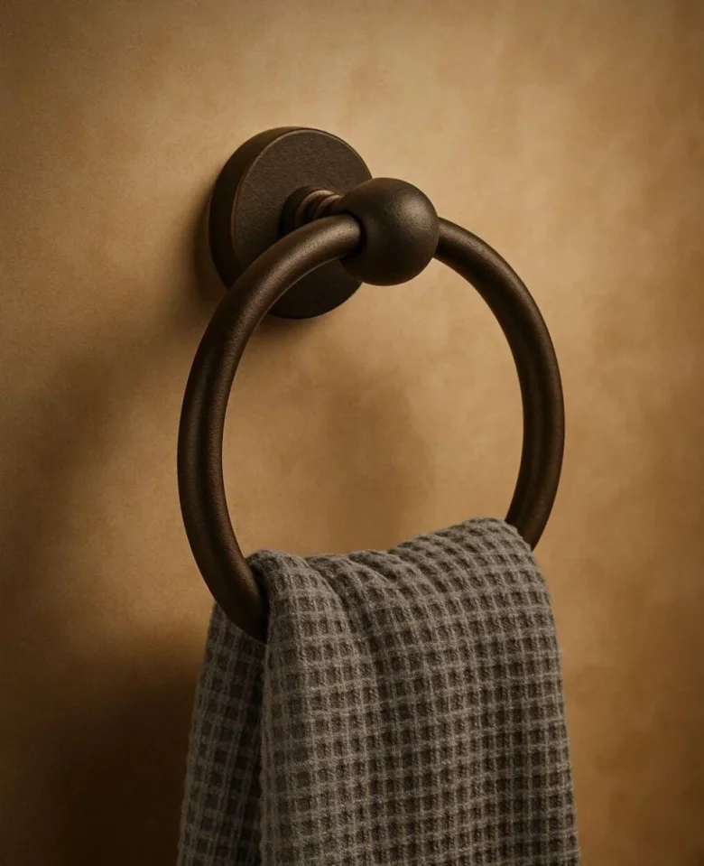 Crosswater Mpro Towel Ring Brushed Bronze detail view - Image 2