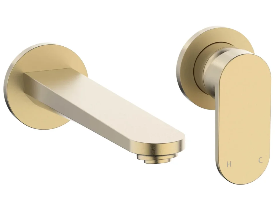 Crosswater Drift 2 Hole Basin Set Brushed Brass detail view - Image 2