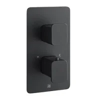 Crosswater Fuse 2 Outlet 2 Handle Valve & Trimset Matt Black detail view - Image 2