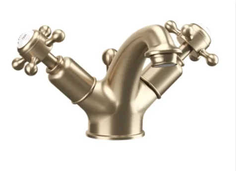 Crosswater Belgravia Crosshead Mono Mixer With Pop Up Waste Brushed Brass detail view - Image 2