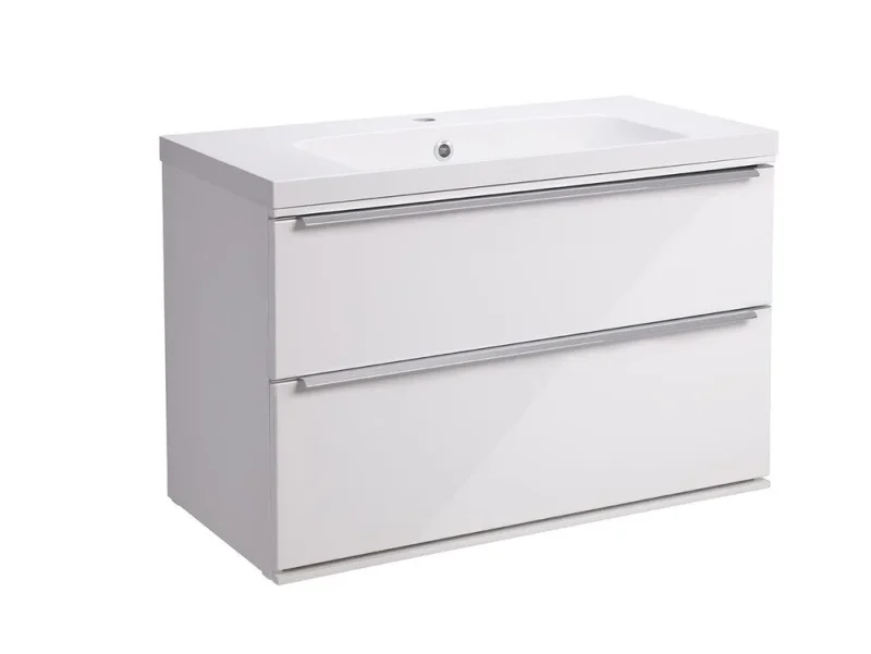 Roper Rhodes 800mm Scheme Wall Mounted Double Drawer Unit - White product image - Image 2