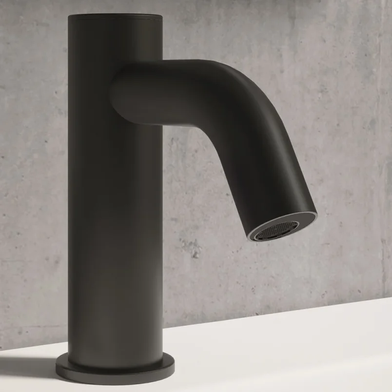 Crosswater Mpro Basin Mono Sensor Deck Mounted Matt Black detail view - Image 2