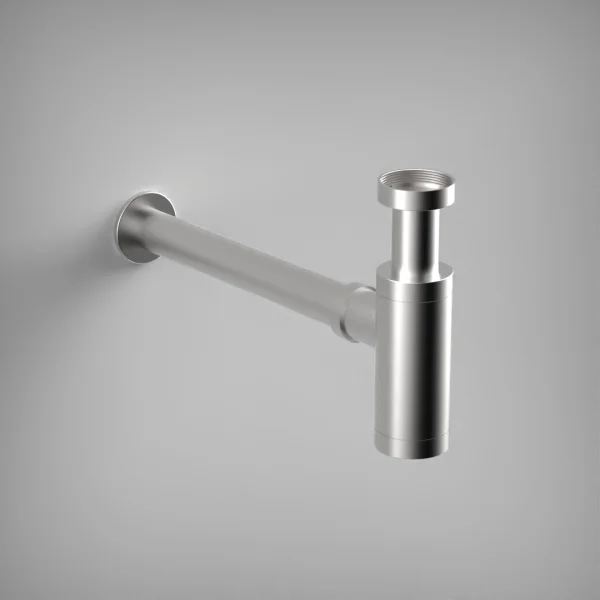 Ava Contemporary Round Bottle Trap - Brushed Stainless Steel