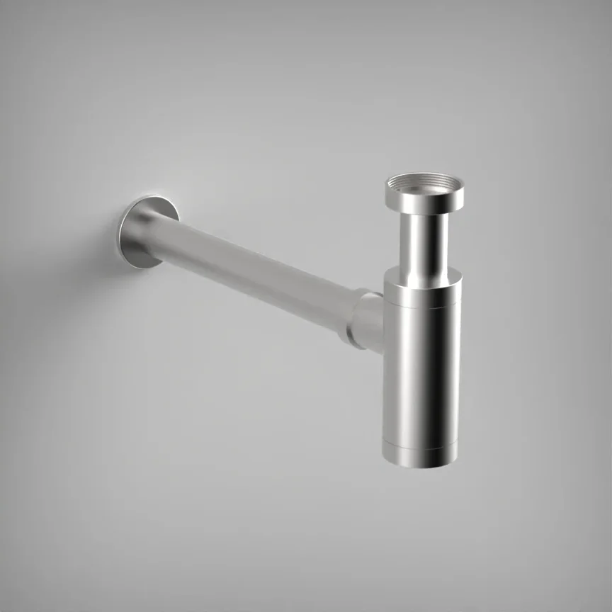 Ava Contemporary Round Bottle Trap - Brushed Stainless Steel product image - Image 1