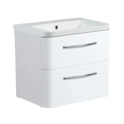 Roper Rhodes 600mm System Wall Mounted Double Drawer Unit - White product image - Image 2