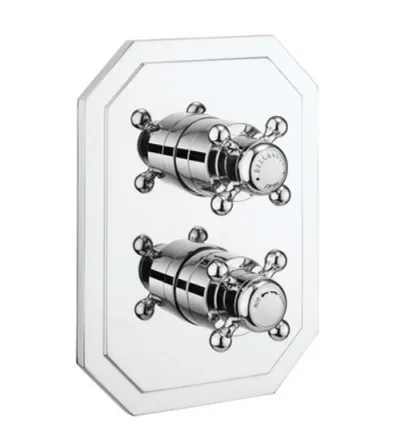 Crosswater Crossbox Belgravia 2 Outlet Trim & Levers Chrome detail view - Image 2