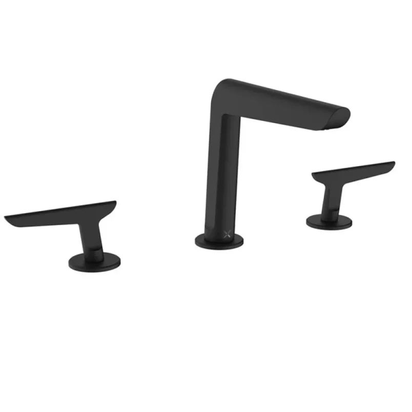 Crosswater Foile Basin 3 Hole Set Matt Black detail view - Image 2
