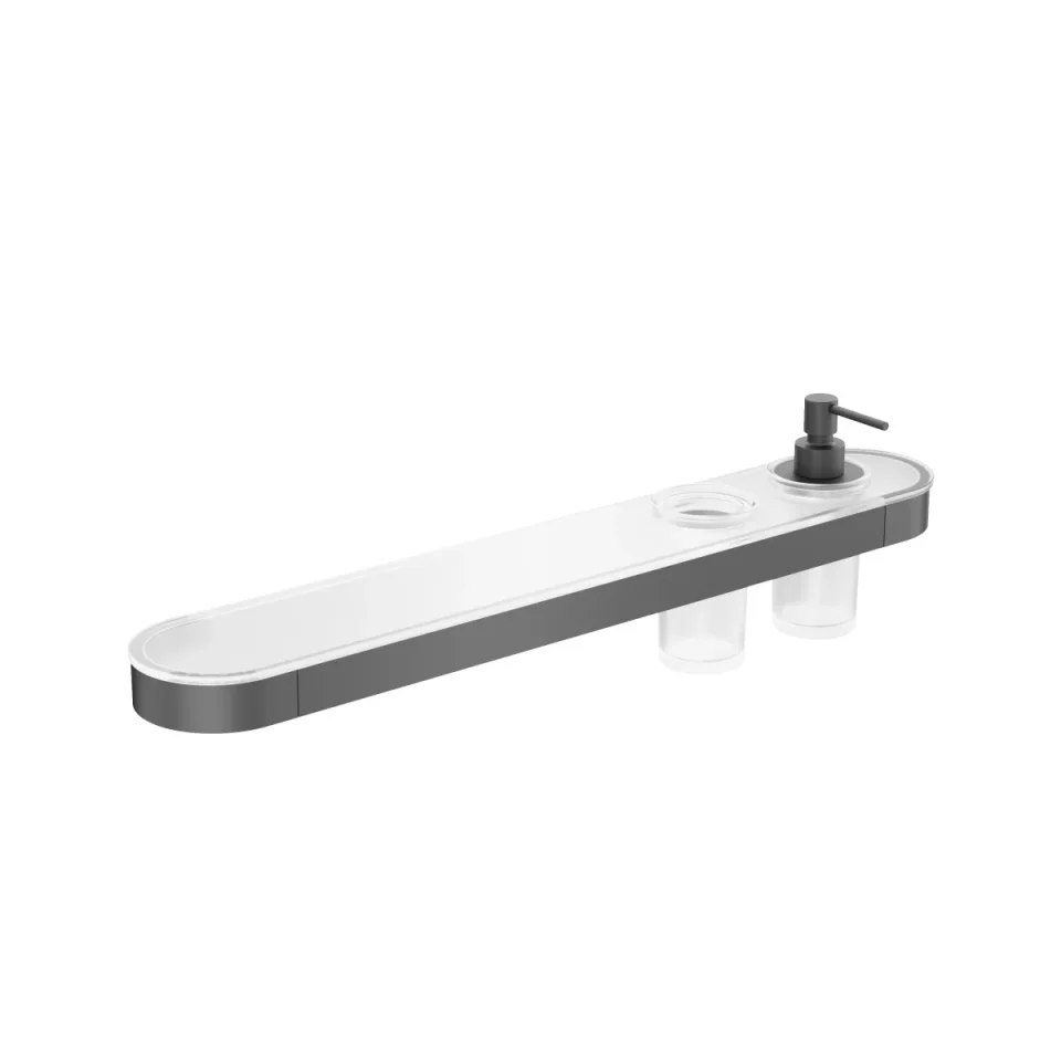 Crosswater Velo Tray Soap Dispenser & Tumbler Holder Slate product image - Image 3