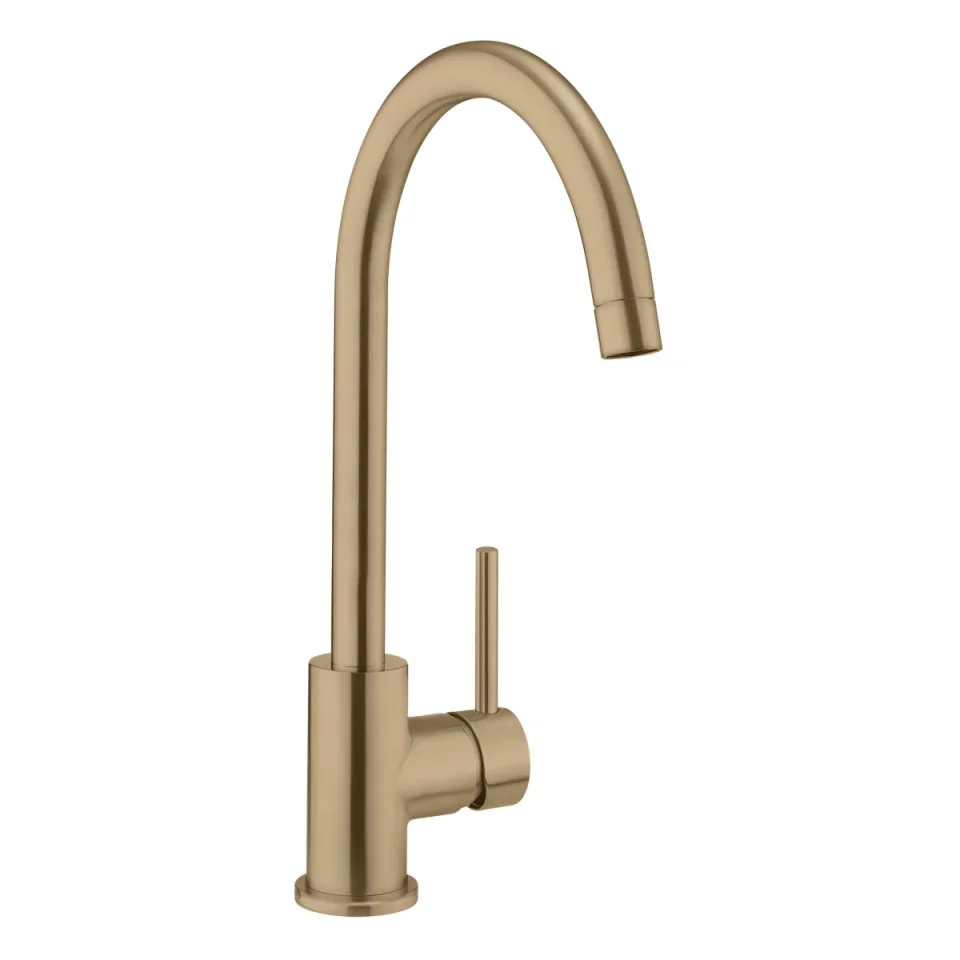 Crosswater MPRO Side Lever Kitchen Mix Brushed Brass detail view - Image 2