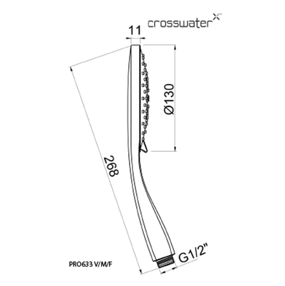 Crosswater MPRO Multi Handset 130mm Slate detail view - Image 2