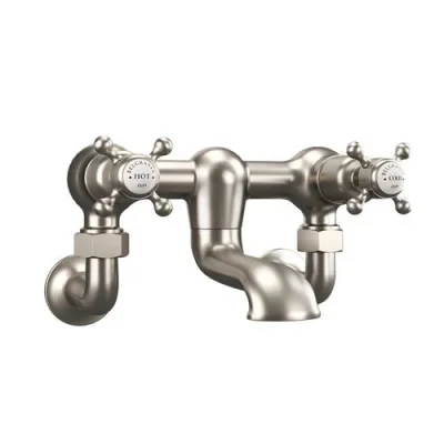 Crosswater Belgravia Wall Unions Brushed Nickel detail view - Image 2