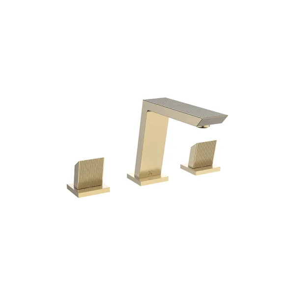 Crosswater Limit 3 Hole Basin Set Brushed Brass