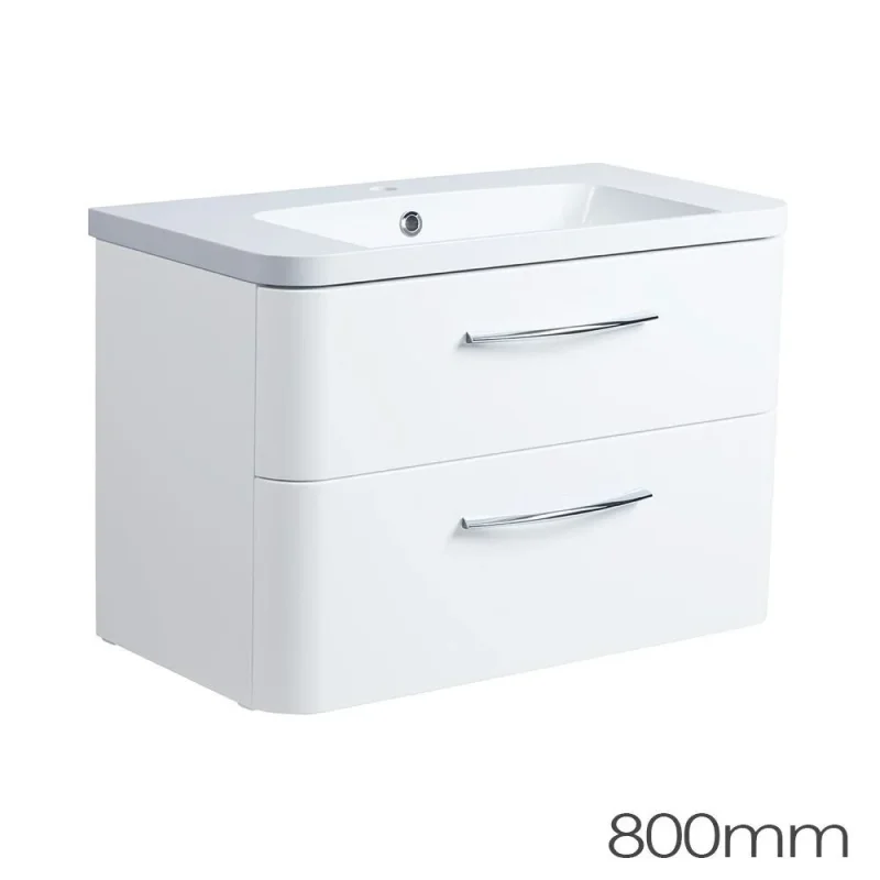Roper Rhodes 800mm System Wall Mounted Double Drawer Unit - White product image - Image 2