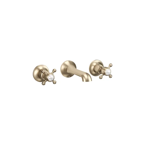 Crosswater Belgravia Crosshead 3 Hole Basin Set Brushed Brass