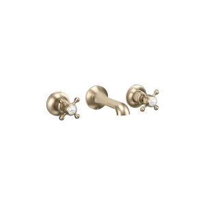 Crosswater Belgravia Crosshead 3 Hole Basin Set Brushed Brass