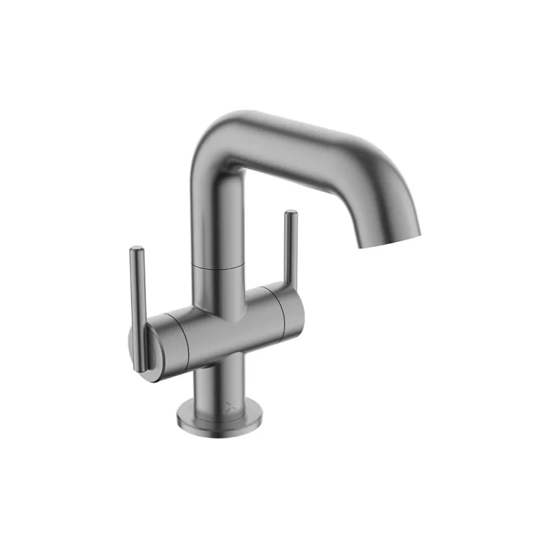 Crosswater 3ONE6 Lever Basin Side Deck Mixer 2 Handle Stainless Slate product image - Image 3