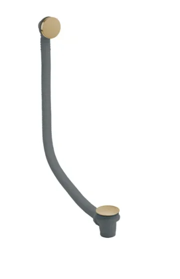Crosswater 3ONE6 Bath Click Clack Waste Extended Stainless Brushed Brass Effect detail view - Image 2