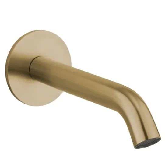 Crosswater 3ONE6 Bath Spout Wall Mounted Stainless Brushed Brass Effect detail view - Image 2