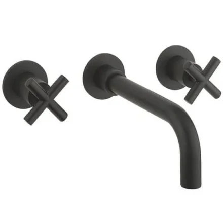 Crosswater MPRO Crosshead Basin 3 Hole Set Matt Black detail view - Image 2