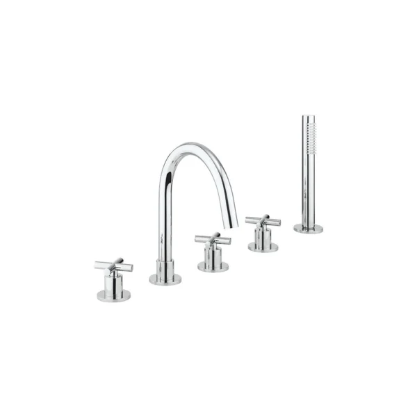 Crosswater MPRO Crosshead 5 Hole Bath Shower Mixer with Kit Chrome