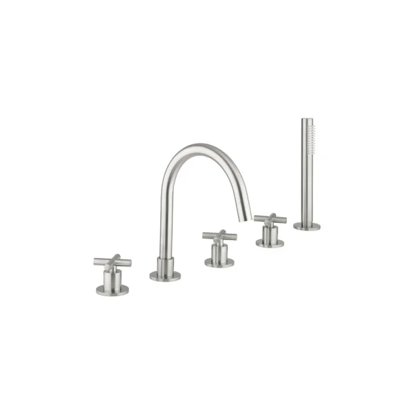 Crosswater MPRO Crosshead 5 Hole Bath Shower Mixer with Kit Brushed Nickel