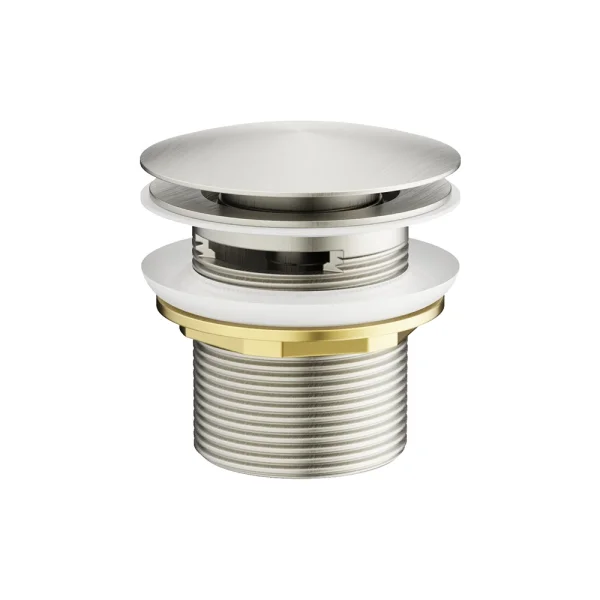 Crosswater Freestanding Bath Slotted Click Clack Brushed Nickel