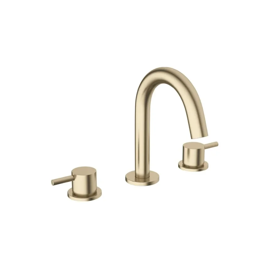 Crosswater MPRO Basin 3 Hole Set Brushed Brass detail view - Image 2