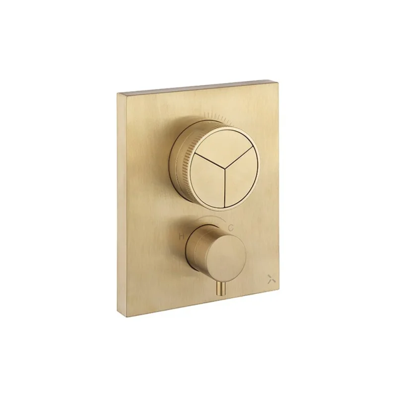 Crosswater Crossbox Push Mpro 3 Outlet Trim & Levers Brushed Brass product image - Image 3