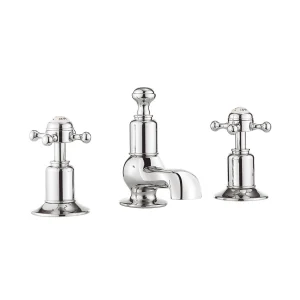 Crosswater Belgravia Crosshead 3 Tap Hole Basin Mixer Chrome