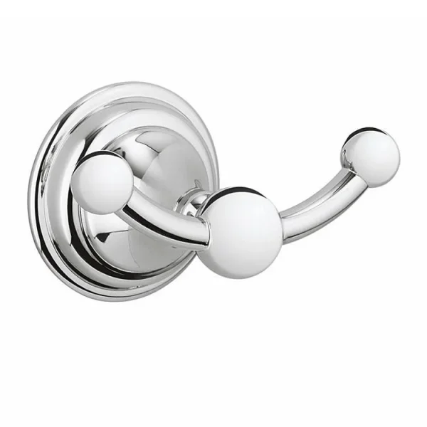 Crosswater Belgravia Double Robe Hook Chrome detail view - Image 3