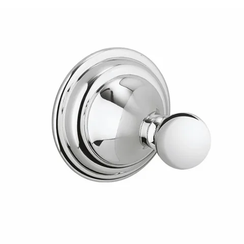 Crosswater Belgravia Single Robe Hook Chrome detail view - Image 3