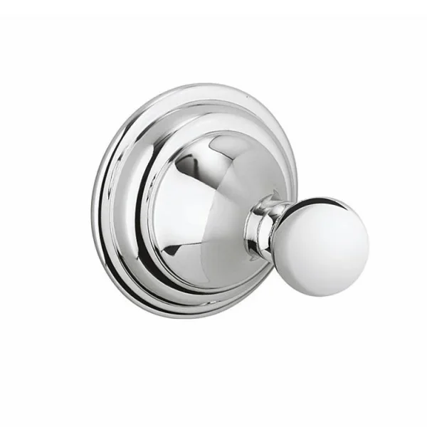 Crosswater Belgravia Single Robe Hook Chrome detail view - Image 3