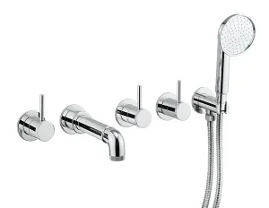 Crosswater MPRO Industrial 5 Hole Bath Filler with Spout & Handset Chrome