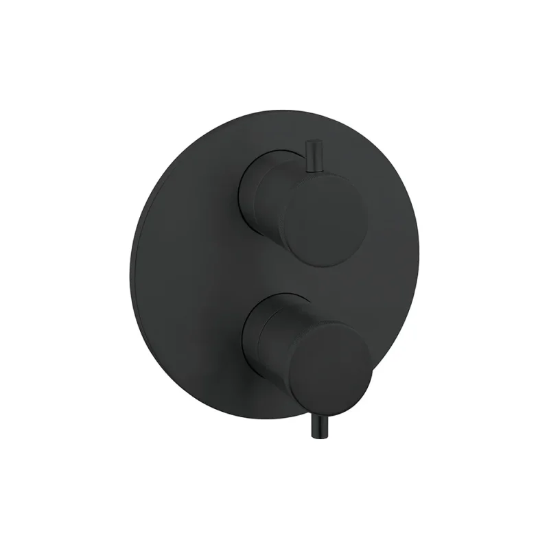 Crosswater Crossbox MPRO Industrial 2 Outlet Trim & Levers Carbon Black product image - Image 1