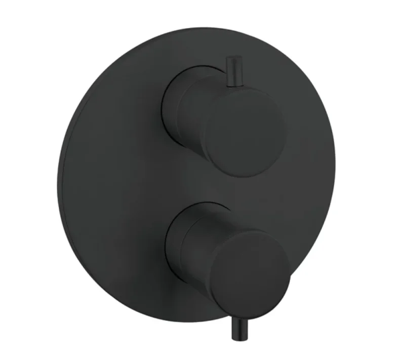 Crosswater Crossbox MPRO Industrial 2 Outlet Trim & Levers Carbon Black detail view - Image 2