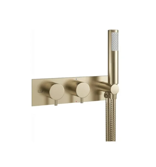 Crosswater Mpro 2 Handle Trimset With Handset & Hose (must Be Paired With Wlbp25x31r+) Brushed Brass detail view - Image 2