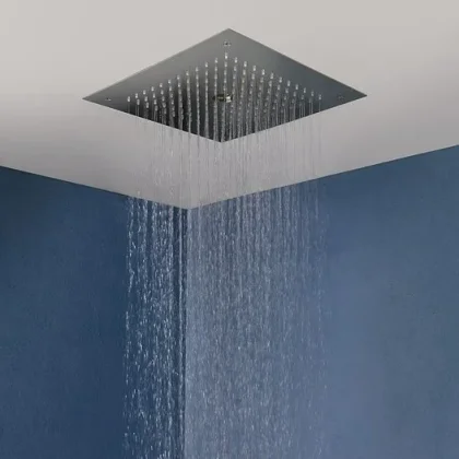Crosswater MPRO Stream 380 x 380 Recessed Shower Head Chrome detail view - Image 2