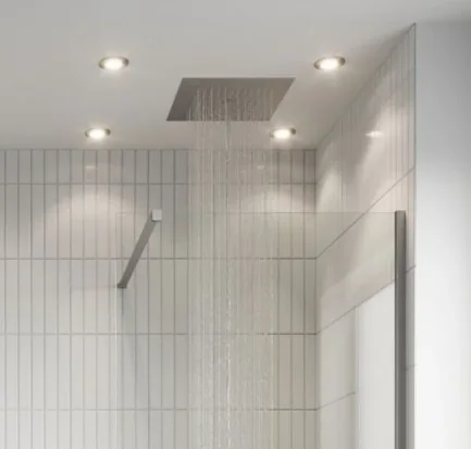 Crosswater MPRO Stream 380 x 380 Recessed Shower Head Brushed Nickel detail view - Image 2