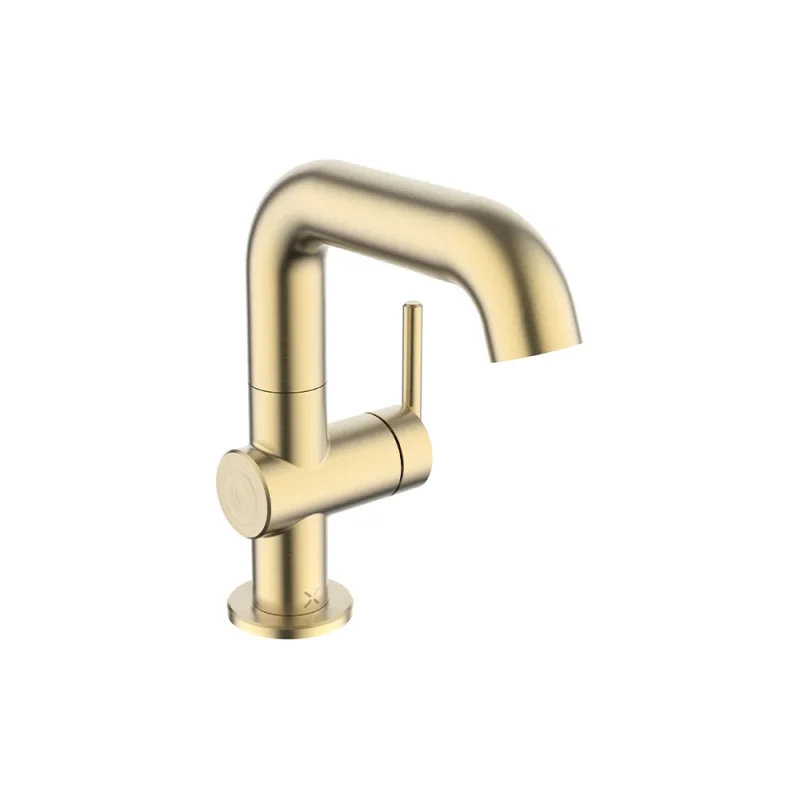 Crosswater 3ONE6 Lever Basin Side Deck Mixer 1 Handle Stainless Brushed Brass Effect product image - Image 1