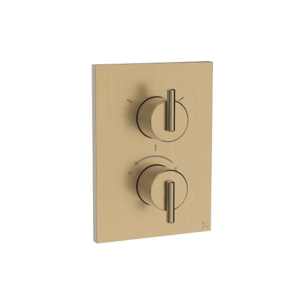 Crosswater Crossbox 3ONE6 Lever 3 Outlet Trim & Levers Stainless Brushed Brass Effect