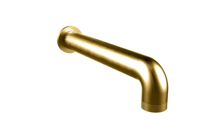 Crosswater Union Bath Spout 247mm Union Brass detail view - Image 2