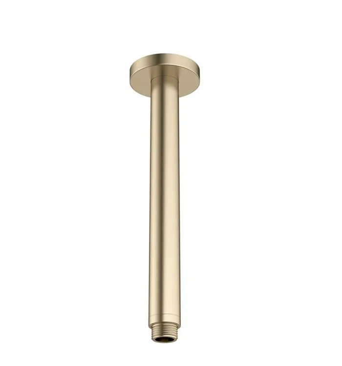 Crosswater Ceiling Shower Arm 200mm Brushed Brass detail view - Image 2