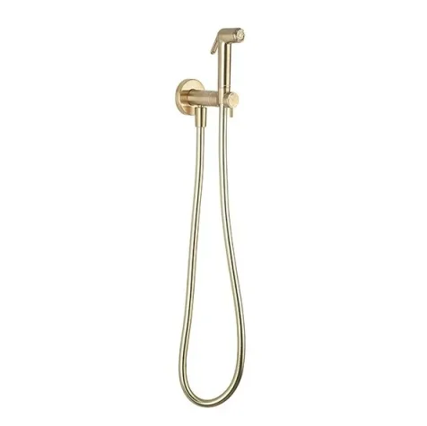 Crosswater MPRO Integrated Douche Valve Handset & Holder Brushed Brass detail view - Image 2