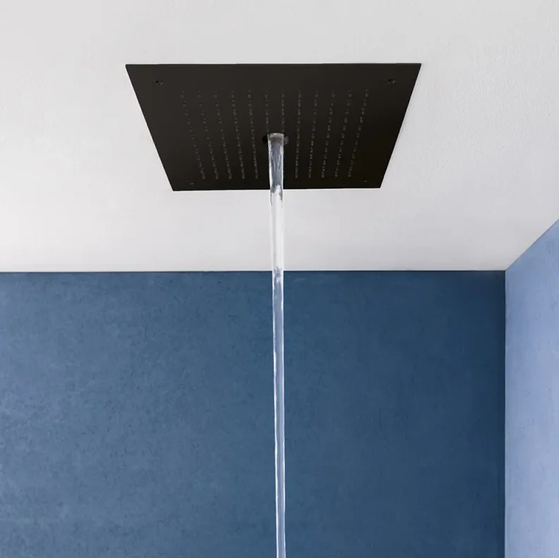 Crosswater MPRO Stream 380 x 380 Recessed Shower Head Matt Black detail view - Image 2