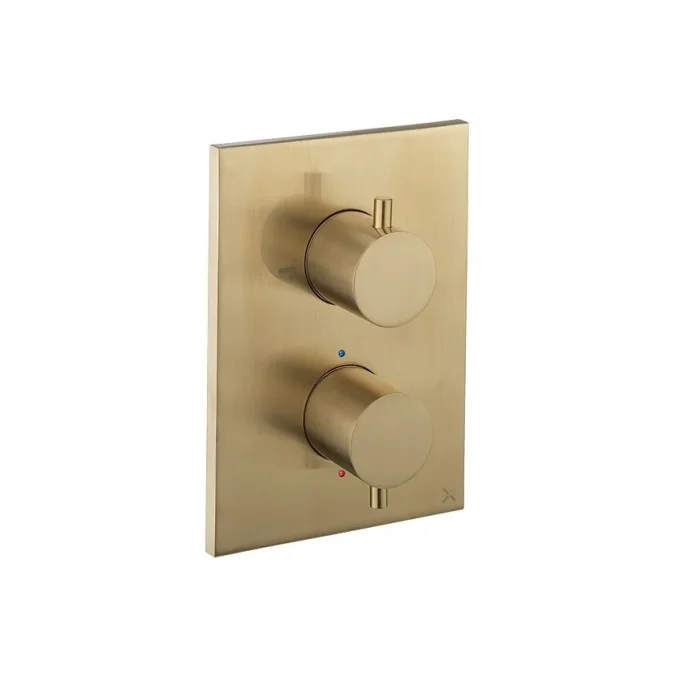 Crosswater Crossbox Mpro 1 Outlet Trim & Levers Brushed Brass detail view - Image 2