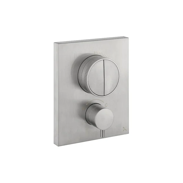 Crosswater Crossbox Push Mpro 2 Outlet Trim & Levers Stainless Steel Effect