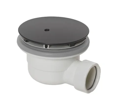 Crosswater High Flow Shower Waste Matt Black detail view - Image 2