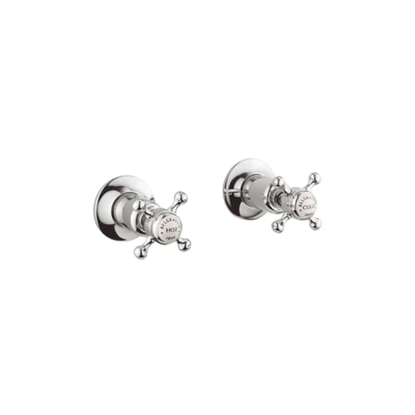 Crosswater Belgravia Crosshead Wall Stop Taps Chrome