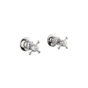 Crosswater Belgravia Crosshead Wall Stop Taps Chrome